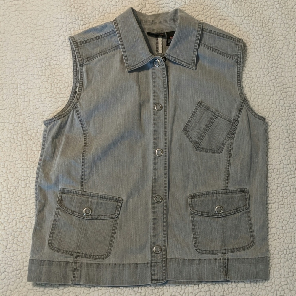 Chico's Gray Denim Vest